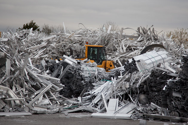a machine in a pile of debris