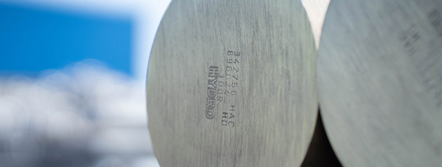 Hydro CIRCAL 100R aluminium extrusion ingot produced at Clervaux facility in Luxembourg